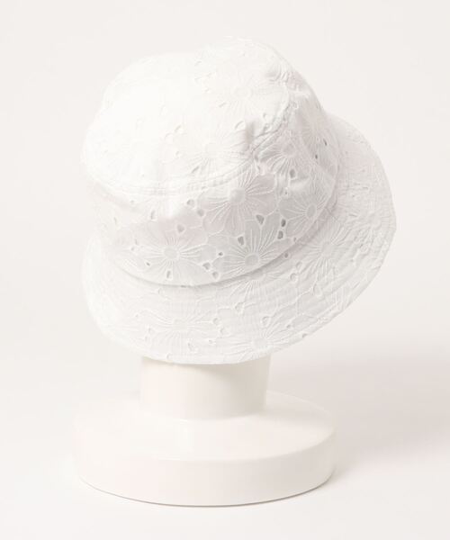 axes femme POETIQUE（アクシーズファムポエティック）の「フラワーレースバケハ（ハット・レディース・ホワイト/ラベンダー/ブラウン・MEDIUM）」の4枚目の写真