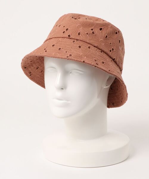 axes femme POETIQUE（アクシーズファムポエティック）の「フラワーレースバケハ（ハット・レディース・ホワイト/ラベンダー/ブラウン・MEDIUM）」の5枚目の写真