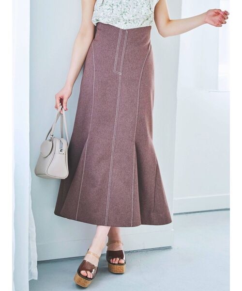 dazzlin（ダズリン）の「ステッチラインマーメイドスカート（スカート・レディース・ブラウン/インディゴブルー/その他1/ベージュ/ブルー・SMALL/MEDIUM）」の13枚目の写真