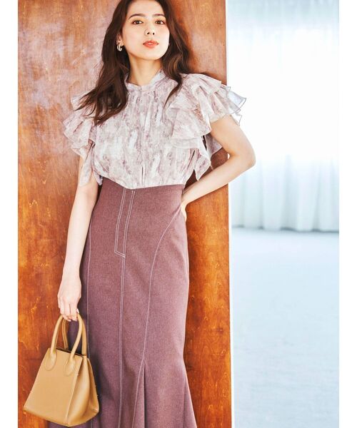 dazzlin（ダズリン）の「ステッチラインマーメイドスカート（スカート・レディース・ブラウン/インディゴブルー/その他1/ベージュ/ブルー・SMALL/MEDIUM）」の15枚目の写真