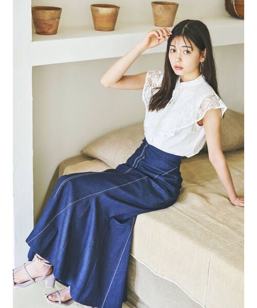 dazzlin（ダズリン）の「ステッチラインマーメイドスカート（スカート・レディース・ブラウン/インディゴブルー/その他1/ベージュ/ブルー・SMALL/MEDIUM）」の17枚目の写真