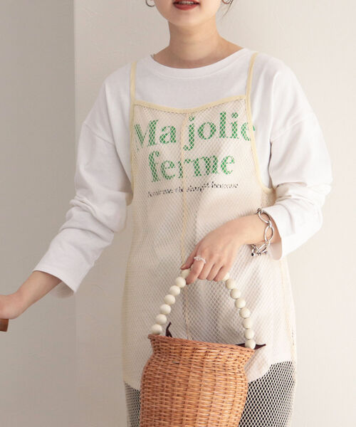 fredy emue（フレディエミュ）の「メッシュキャミワンピース（ワンピース・レディース・アイボリー/ブラック/ピンク・38）」の7枚目の写真