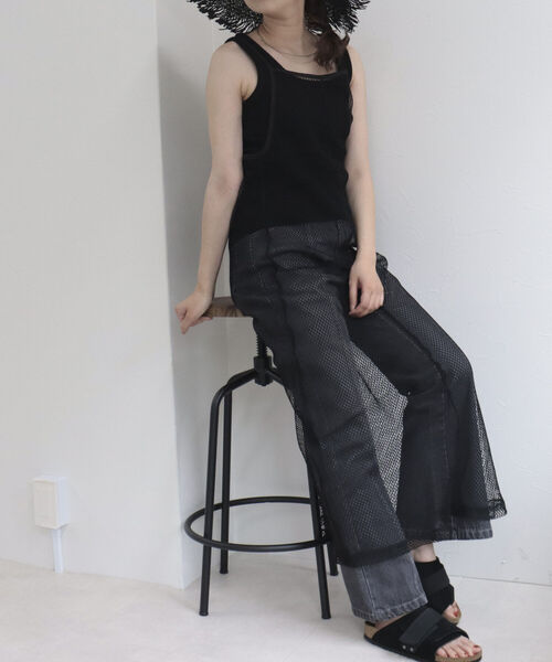 fredy emue（フレディエミュ）の「メッシュキャミワンピース（ワンピース・レディース・アイボリー/ブラック/ピンク・38）」の9枚目の写真