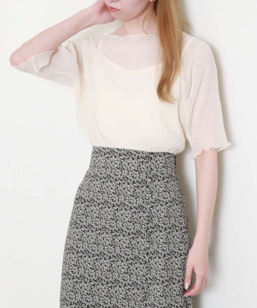 archives（アルシーヴ）の「シアー楊柳半袖ブラウス（シャツ/ブラウス・レディース・アイボリー/ブラック/ミント/イエロー/オレンジ/ブラウン・MEDIUM）」の7枚目の写真