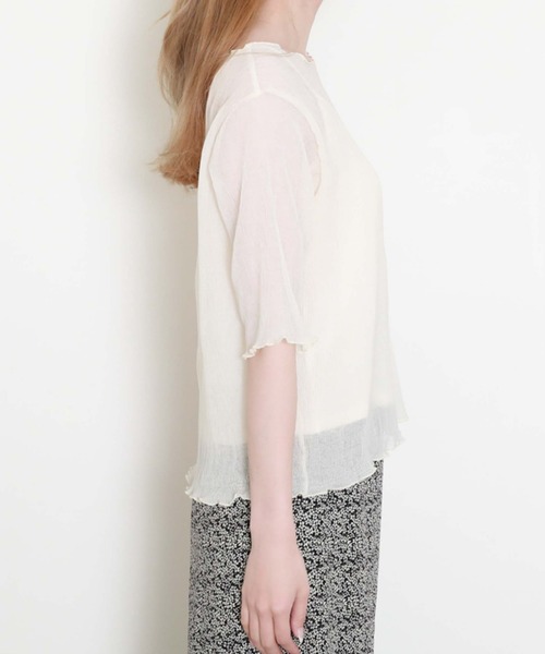 archives（アルシーヴ）の「シアー楊柳半袖ブラウス（シャツ/ブラウス・レディース・アイボリー/ブラック/ミント/イエロー/オレンジ/ブラウン・MEDIUM）」の16枚目の写真