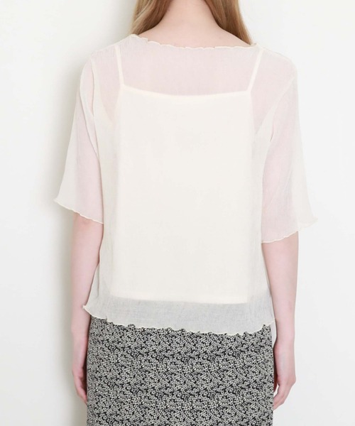 archives（アルシーヴ）の「シアー楊柳半袖ブラウス（シャツ/ブラウス・レディース・アイボリー/ブラック/ミント/イエロー/オレンジ/ブラウン・MEDIUM）」の19枚目の写真