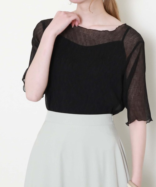 archives（アルシーヴ）の「シアー楊柳半袖ブラウス（シャツ/ブラウス・レディース・アイボリー/ブラック/ミント/イエロー/オレンジ/ブラウン・MEDIUM）」の10枚目の写真