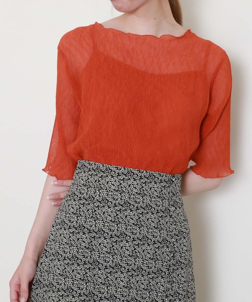 archives（アルシーヴ）の「シアー楊柳半袖ブラウス（シャツ/ブラウス・レディース・アイボリー/ブラック/ミント/イエロー/オレンジ/ブラウン・MEDIUM）」の20枚目の写真