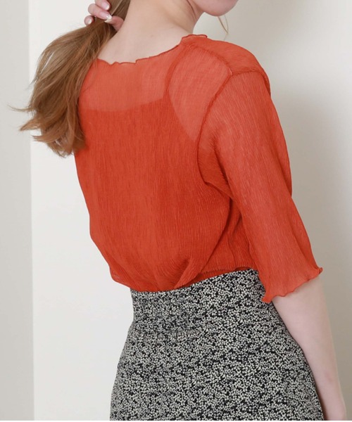 archives（アルシーヴ）の「シアー楊柳半袖ブラウス（シャツ/ブラウス・レディース・アイボリー/ブラック/ミント/イエロー/オレンジ/ブラウン・MEDIUM）」の17枚目の写真