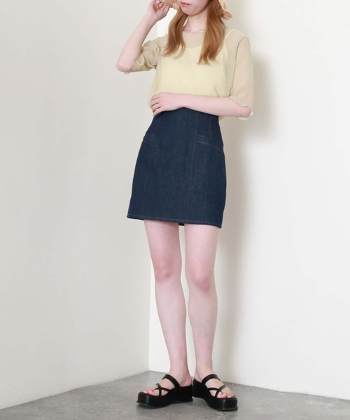 archives（アルシーヴ）の「シアー楊柳半袖ブラウス（シャツ/ブラウス・レディース・アイボリー/ブラック/ミント/イエロー/オレンジ/ブラウン・MEDIUM）」の11枚目の写真