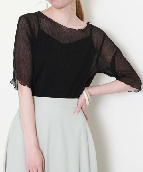 archives（アルシーヴ）の「シアー楊柳半袖ブラウス（シャツ/ブラウス・レディース・アイボリー/ブラック/ミント/イエロー/オレンジ/ブラウン・MEDIUM）」の15枚目の写真