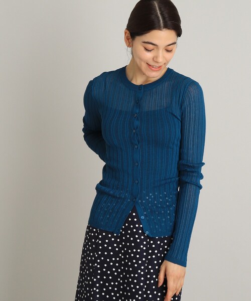 THE SHOP TK （ザ ショップ ティーケー ）の「◆シアーリブカーディガン（カーディガン/ボレロ・レディース・ブラック/ブルー/ブラウン系・12/13）」の3枚目の写真