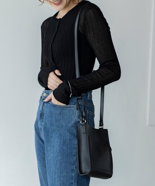 THE SHOP TK （ザ ショップ ティーケー ）の「◆シアーリブカーディガン（カーディガン/ボレロ・レディース・ブラック/ブルー/ブラウン系・12/13）」の5枚目の写真