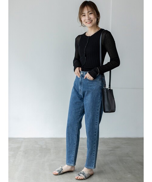 THE SHOP TK （ザ ショップ ティーケー ）の「◆シアーリブカーディガン（カーディガン/ボレロ・レディース・ブラック/ブルー/ブラウン系・12/13）」の7枚目の写真