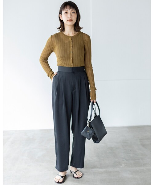 THE SHOP TK （ザ ショップ ティーケー ）の「◆シアーリブカーディガン（カーディガン/ボレロ・レディース・ブラック/ブルー/ブラウン系・12/13）」の11枚目の写真