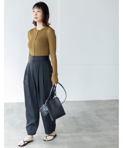 THE SHOP TK （ザ ショップ ティーケー ）の「◆シアーリブカーディガン（カーディガン/ボレロ・レディース・ブラック/ブルー/ブラウン系・12/13）」の12枚目の写真