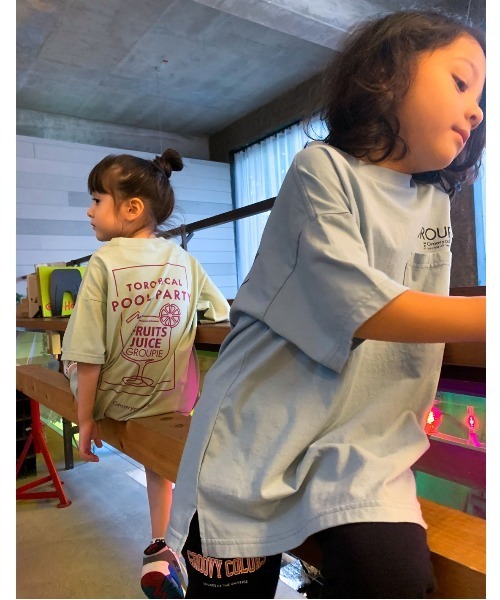 GROOVY COLORS（グルービーカラーズ）の「天竺 TOO BIG Tシャツ（Tシャツ/カットソー・キッズ・チャコールグレー/グリーン・120/110/100）」の16枚目の写真