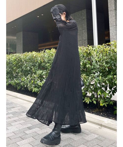 Ungrid（アングリッド）の「2wayワッシャーロングワンピース（ワンピース・レディース・オフホワイト/ブラック/ブルー/ピンク・FREE）」の6枚目の写真