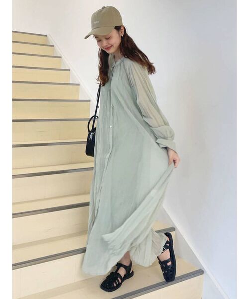 Ungrid（アングリッド）の「2wayワッシャーロングワンピース（ワンピース・レディース・オフホワイト/ブラック/ブルー/ピンク・FREE）」の8枚目の写真