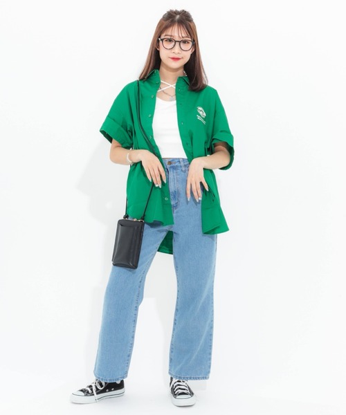 nemne store（ネンネストア）の「【 dayday seoul コラボ】刺繍入りアソートオーバーシャツ（シャツ/ブラウス・レディース・イエロー/ブルー/グリーン・フリー）」の9枚目の写真