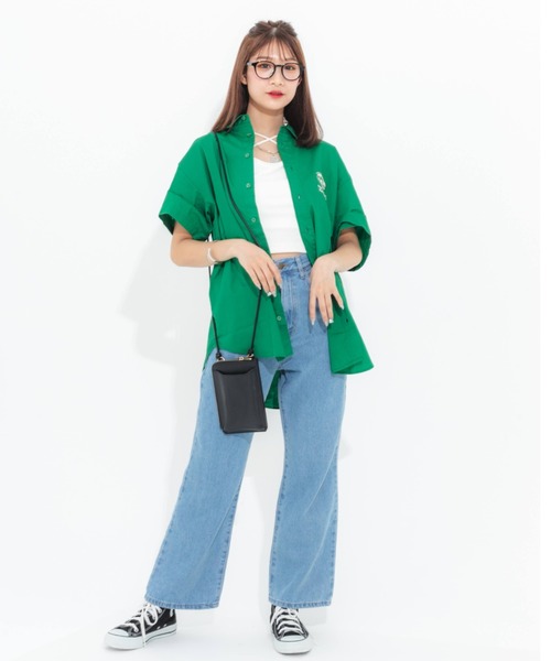 nemne store（ネンネストア）の「【 dayday seoul コラボ】刺繍入りアソートオーバーシャツ（シャツ/ブラウス・レディース・イエロー/ブルー/グリーン・フリー）」の10枚目の写真