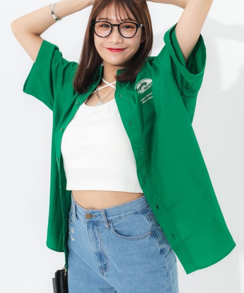 nemne store（ネンネストア）の「【 dayday seoul コラボ】刺繍入りアソートオーバーシャツ（シャツ/ブラウス・レディース・イエロー/ブルー/グリーン・フリー）」の4枚目の写真