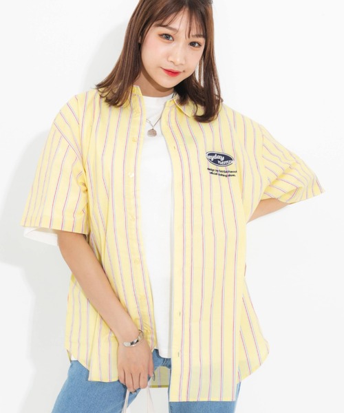 nemne store（ネンネストア）の「【 dayday seoul コラボ】刺繍入りアソートオーバーシャツ（シャツ/ブラウス・レディース・イエロー/ブルー/グリーン・フリー）」の21枚目の写真