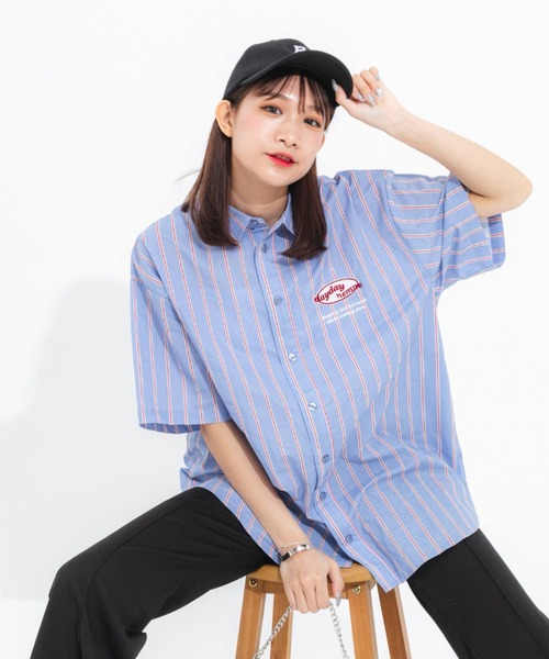 nemne store（ネンネストア）の「【 dayday seoul コラボ】刺繍入りアソートオーバーシャツ（シャツ/ブラウス・レディース・イエロー/ブルー/グリーン・フリー）」の17枚目の写真