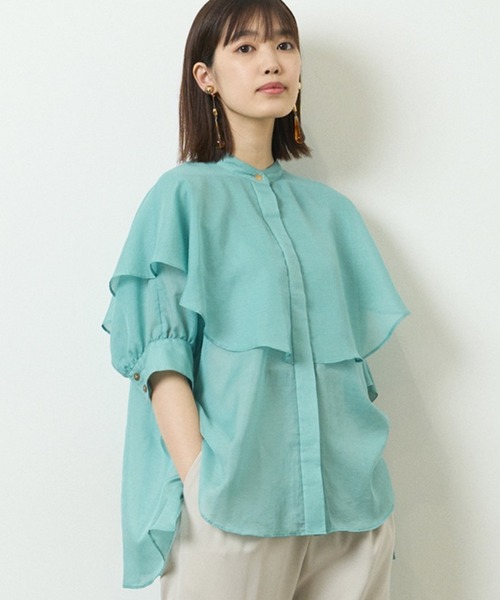「新商品」に関するプレスリリース HERENCIA（ヘレンチア）の「ケープ風シアーブラウス（シャツ トップス