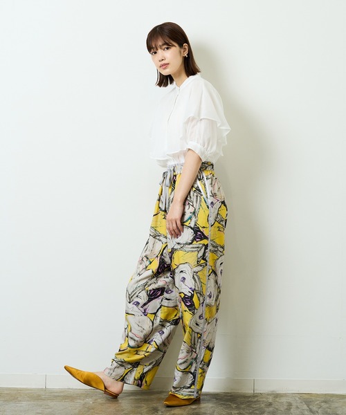 HERENCIA（ヘレンチア）の「ケープ風シアーブラウス（シャツ/ブラウス・レディース・グリーン/イエロー/ホワイト・MEDIUM）」の21枚目の写真