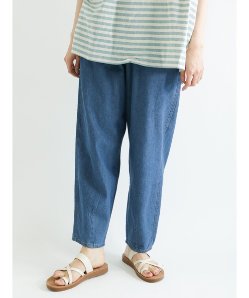 Samansa Mos2（サマンサ モスモス）の「デニムスラウチパンツ（デニムパンツ・レディース・ブルー・ﾌﾘ-）」の4枚目の写真