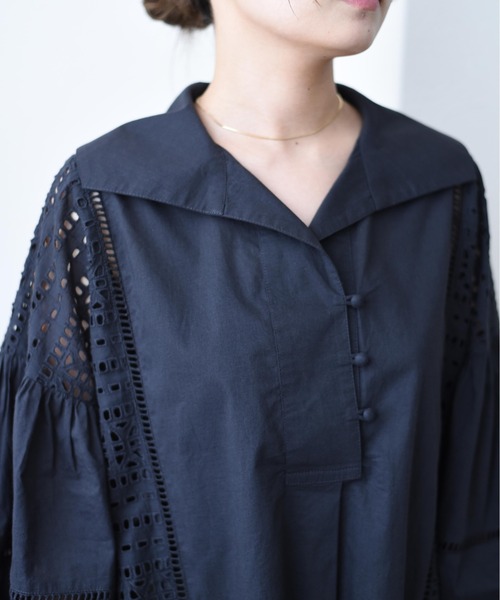 【新品タグ付】Eimee Law レイヤードステンカラーブラウス Eimee Law│1page｜通常価格とセール価格│Eimee Law & LHELBIE