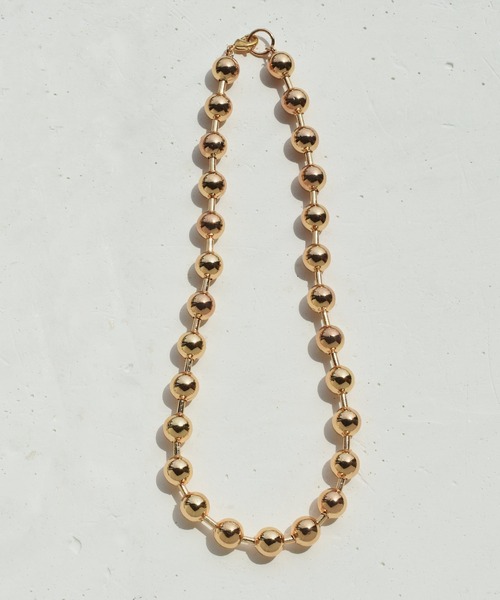 GOLDY（ゴールディ）の「ビッグ ボール チェーン ショート ネックレス（ネックレス・レディース・シルバー/ゴールド・FREE）」の2枚目の写真