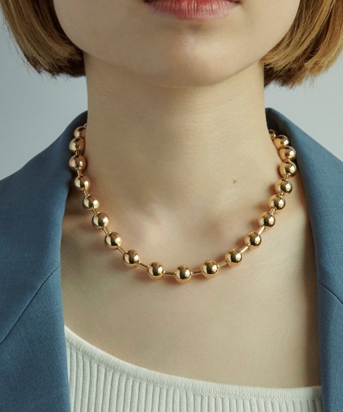 GOLDY（ゴールディ）の「ビッグ ボール チェーン ショート ネックレス（ネックレス・レディース・シルバー/ゴールド・FREE）」の8枚目の写真