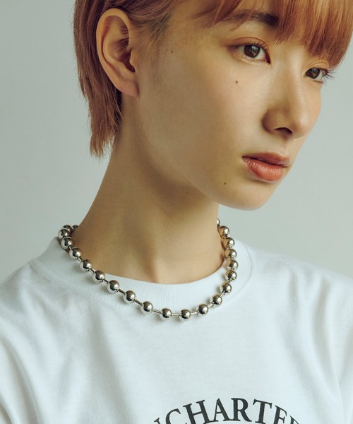 GOLDY（ゴールディ）の「ビッグ ボール チェーン ショート ネックレス（ネックレス・レディース・シルバー/ゴールド・FREE）」の7枚目の写真