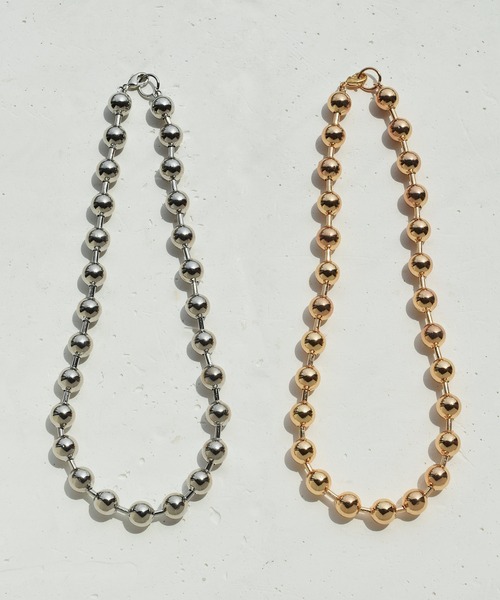 GOLDY（ゴールディ）の「ビッグ ボール チェーン ショート ネックレス（ネックレス・レディース・シルバー/ゴールド・FREE）」の9枚目の写真