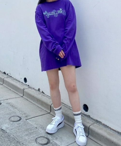 Candy Stripper(キャンディストリッパー)の「CHEERFUL CANDY L/S Tシャツ(Tシャツ/カットソー・レディース・オフホワイト/パープル/ブラック・2)」の3枚目の写真