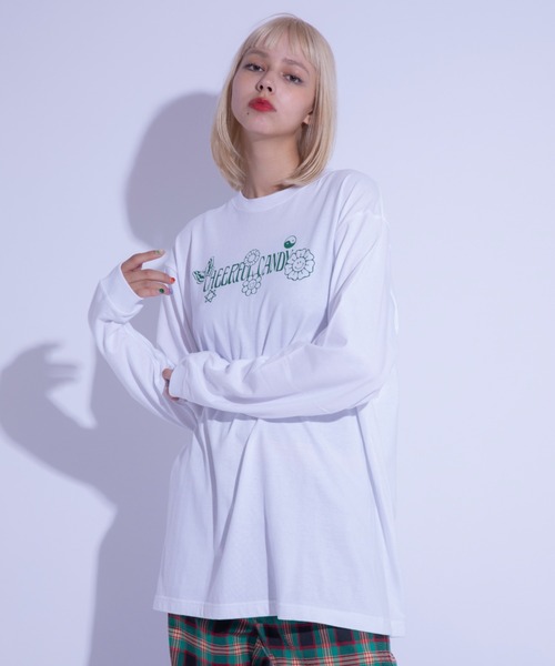 Candy Stripper(キャンディストリッパー)の「CHEERFUL CANDY L/S Tシャツ(Tシャツ/カットソー・レディース・オフホワイト/パープル/ブラック・2)」の5枚目の写真