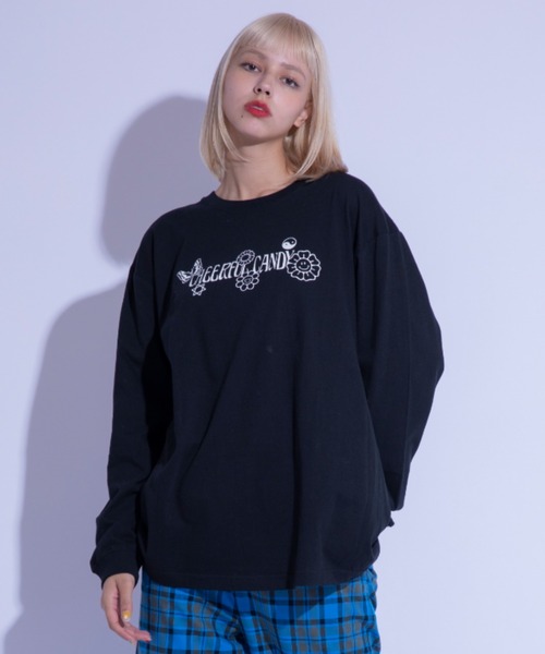 Candy Stripper(キャンディストリッパー)の「CHEERFUL CANDY L/S Tシャツ(Tシャツ/カットソー・レディース・オフホワイト/パープル/ブラック・2)」の16枚目の写真