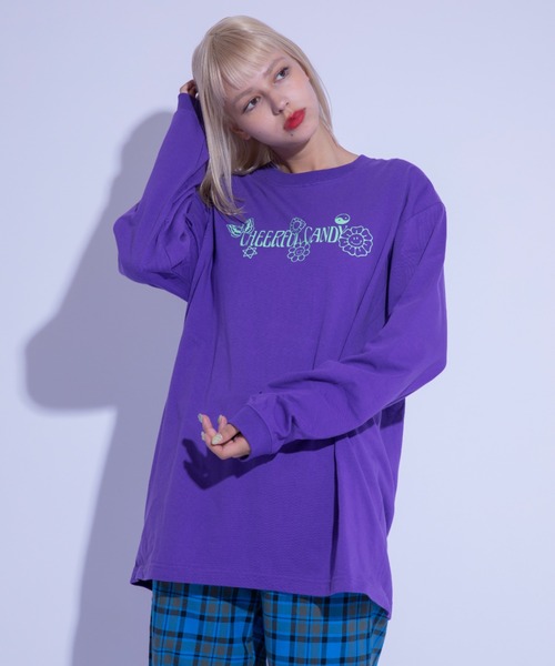 Candy Stripper(キャンディストリッパー)の「CHEERFUL CANDY L/S Tシャツ(Tシャツ/カットソー・レディース・オフホワイト/パープル/ブラック・2)」の8枚目の写真