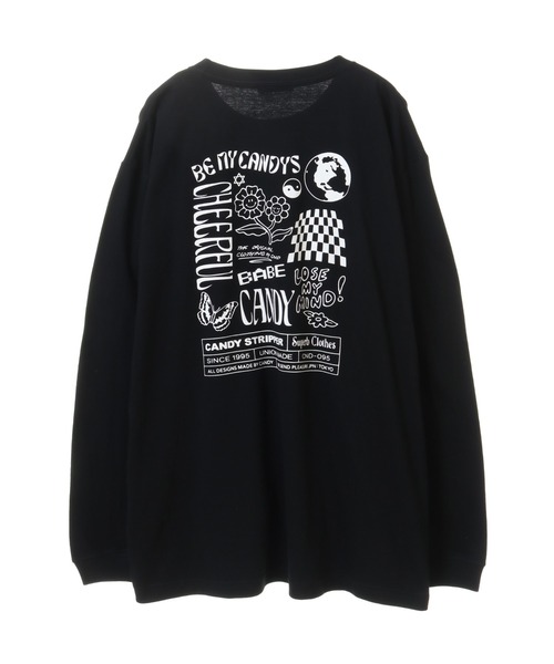 Candy Stripper(キャンディストリッパー)の「CHEERFUL CANDY L/S Tシャツ(Tシャツ/カットソー・レディース・オフホワイト/パープル/ブラック・2)」の4枚目の写真