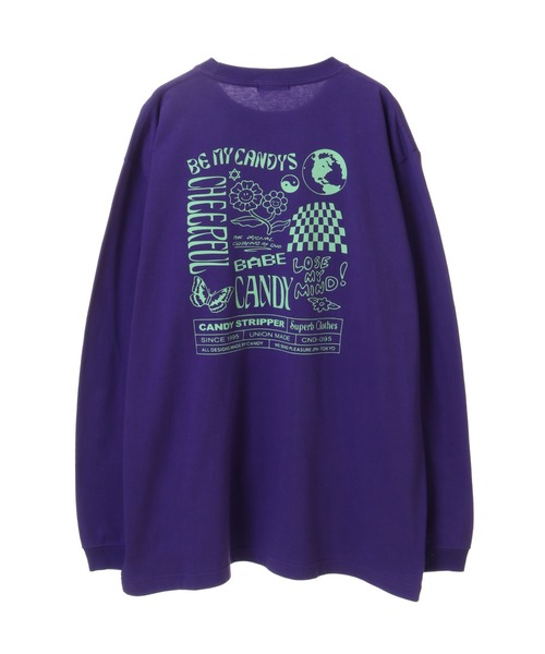 Candy Stripper(キャンディストリッパー)の「CHEERFUL CANDY L/S Tシャツ(Tシャツ/カットソー・レディース・オフホワイト/パープル/ブラック・2)」の6枚目の写真