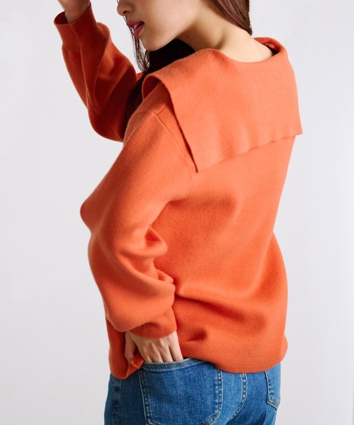 RANAN(ラナン)の「衿付きニットプルオーバー(ニット/セーター・レディース・オレンジ/ブルー・M/L/LL)」の9枚目の写真