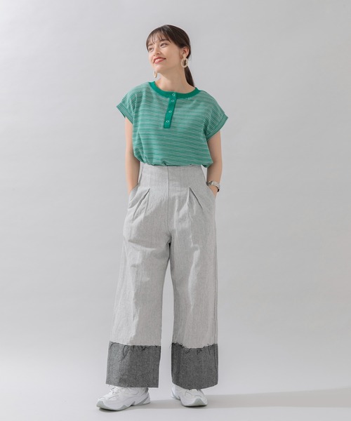 Paradise Picnic（パラダイスピクニック）の「前後2WAYワッフルプルオーバー（Tシャツ/カットソー・レディース・ブラック/チャコールグレー/ホワイト/グリーン・FREE）」の16枚目の写真