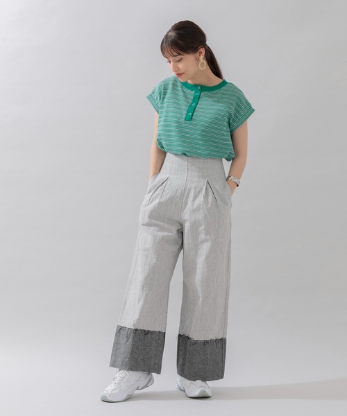 Paradise Picnic（パラダイスピクニック）の「前後2WAYワッフルプルオーバー（Tシャツ/カットソー・レディース・ブラック/チャコールグレー/ホワイト/グリーン・FREE）」の17枚目の写真