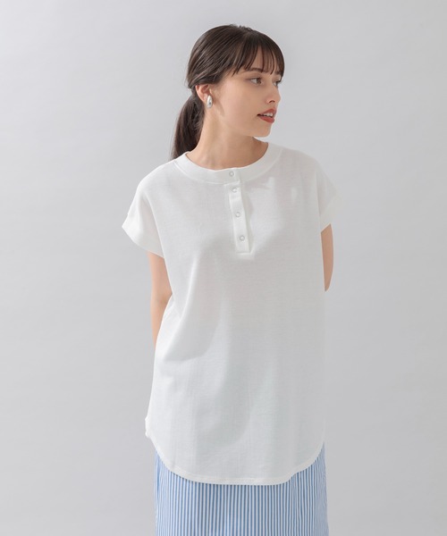 Paradise Picnic（パラダイスピクニック）の「前後2WAYワッフルプルオーバー（Tシャツ/カットソー・レディース・ブラック/チャコールグレー/ホワイト/グリーン・FREE）」の12枚目の写真