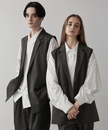 【CLEL】TR Loose Double Gilet Vest / TR ルーズダブルジレベスト【セットアップ対応】