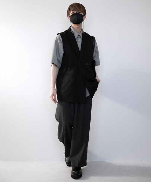 CLEL】TR Loose Double Gilet Vest / TR ルーズダブルジレベスト