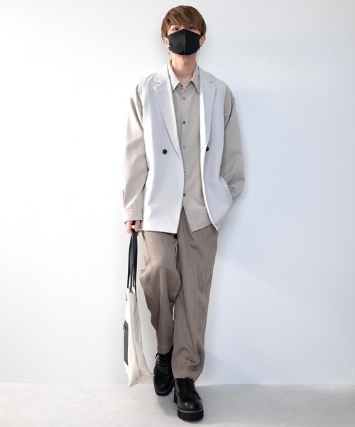 CLEL（クレイル）の「【CLEL】TR Loose Double Gilet Vest / TR ルーズダブルジレベスト【セットアップ対応】（ベスト・メンズ・ブルー系その他/ライトグレー/ブラック/チャコールグレー・S/M/L）」の20枚目の写真