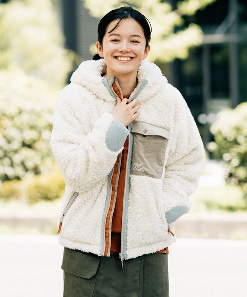 KRIFF MAYER Lady's Collection(クリフメイヤーレディースコレクション)の「シャギーボアフードJK(その他アウター・レディース・モカ/ネイビー/ベージュ/カラフル/カーキ/ナチュラル/グレー・MEDIUM/LARGE)」の5枚目の写真